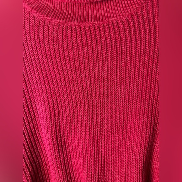 Ambiance Apparel Women’s Sweater Large Red Turtleneck Ribbed Knit Long Sleeve - Picture 5 of 8